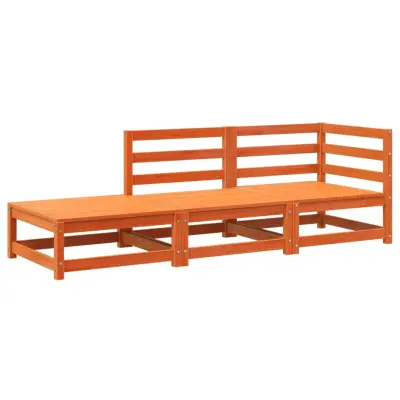 Vrtni kavč - Zunanji kavč s stolčkom za noge dvosed voščeno rjava borovina