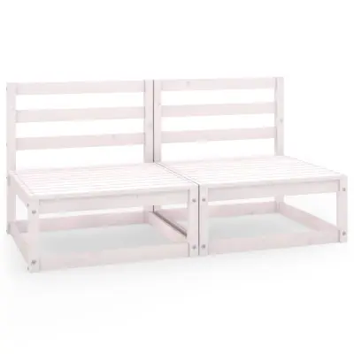 Vrtni kavč - Zunanji kavč dvosed bela trdna borovina