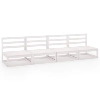 Vrtni kavč - Zunanji kavč štirised bela trdna borovina