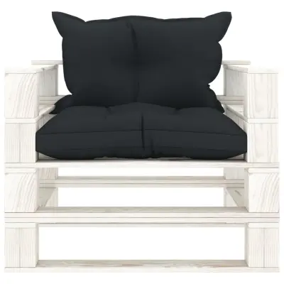 Vrtni kavč - Zunanji kavč iz palet z antracitnimi blazinami lesen