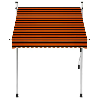 Ročno zložljiva tenda - Senčniki 150 cm oranžna in rjava