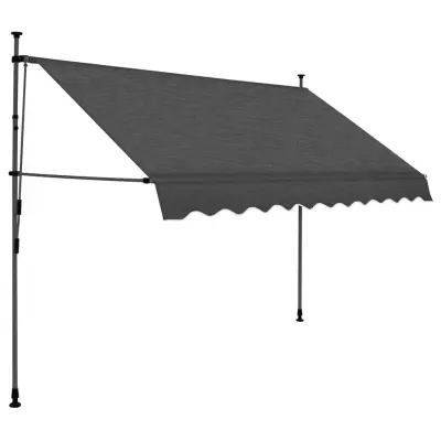 Ročno zložljiva tenda - Senčniki z LED lučkami 300 cm antracitna