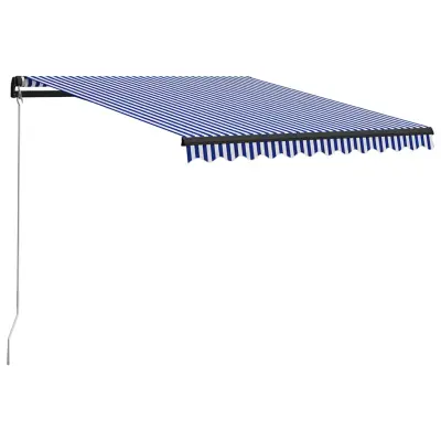 Ročno zložljiva tenda - Senčniki z LED 300x250 cm modra in bela