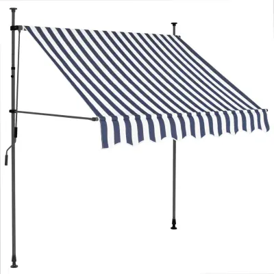 Ročno zložljiva tenda - Senčniki z LED lučkami 100 cm modra in bela