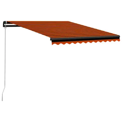 Ročno zložljiva tenda - Senčniki z LED 300x250 cm oranžna in rjava