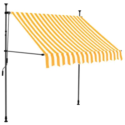 Ročno zložljiva tenda - Senčniki z LED lučkami 100 cm bela in oranžna