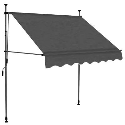 Ročno zložljiva tenda - Senčniki z LED lučkami 100 cm antracitna