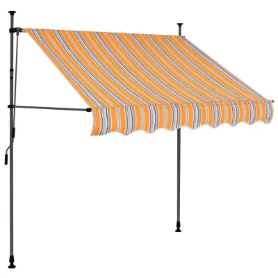 Ročno zložljiva tenda - Senčniki z LED lučkami 150 cm rumena in modra