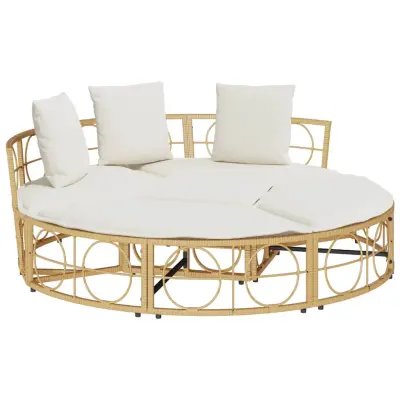 Ležalnik - Sončna ležalnik - Zunanja lounge postelja brez baldahina Poly Rattan