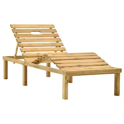 Ležalnik - Sončna ležalnik z modro blazino impregnirana borovina