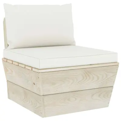 Vrtni kavč - Zunanji kavč iz palet srednji z blazinami impregnirana smrekovina