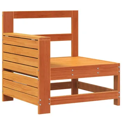 Vrtni kavč - Zunanji kavč s stransko mizico voščeno rjava trdna borovina