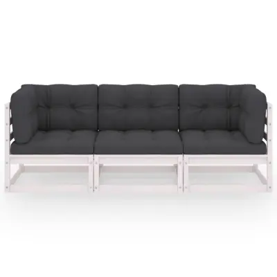 Vrtni kavč - Zunanji kavč trosed z blazinami trdna borovina