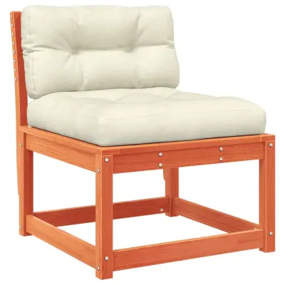 Vrtni kavč - Zunanji kavč z blazinami voščeno rjava trdna borovina