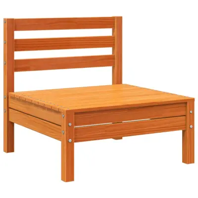 Vrtni kavč - Zunanji kavč brez naslonjal voščeno rjava trdna borovina