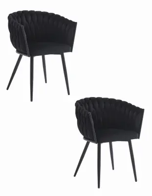 Stol ORION - črni žamet x 2