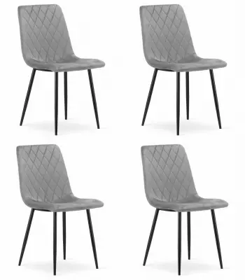 Stol TURIN - svetlo siv žamet x 4