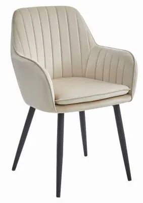 Stol LUGO - bež žamet / črne noge x 1