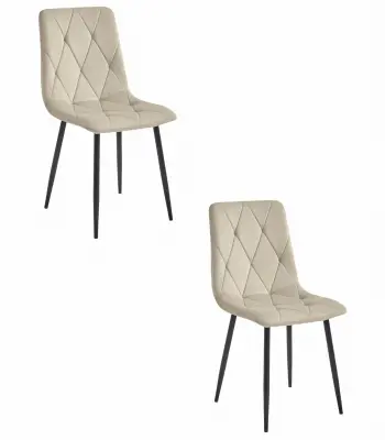 Stol LIBRA - hladen bež žamet / črne noge x 2