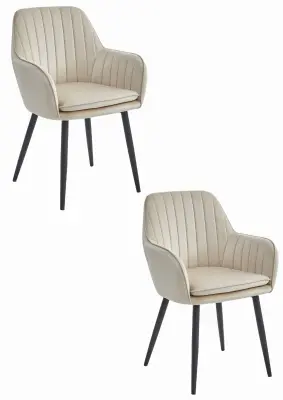 Stol LUGO - bež žamet / črne noge x 2