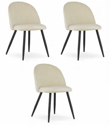 Stol BELLO - bež žamet / črne noge x 3