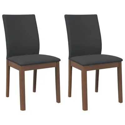 vidaXL Jedilni stoli z blazinami 2 kosa Brown Solid Wood Rubber