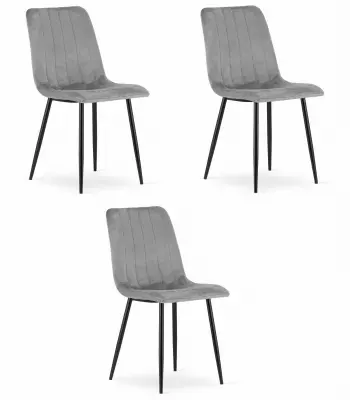 Stol LAVA - svetlo siv žamet x 3