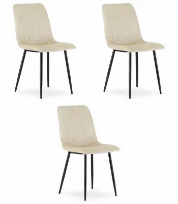 Stol LAVA - hladen bež žamet x 3