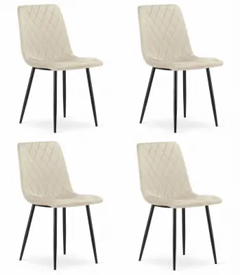 Stol TURIN - bež žamet x 4