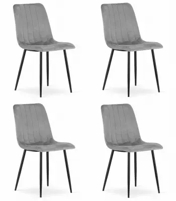 Stol LAVA - svetlo siv žamet x 4
