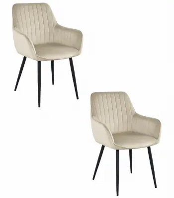 Stol SOLDEN - bež žamet / črne noge x 2