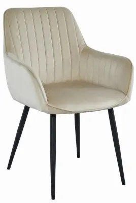 Stol SOLDEN - bež žamet / črne noge x 1