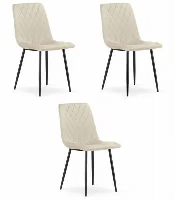 Stol TURIN - bež žamet x 3