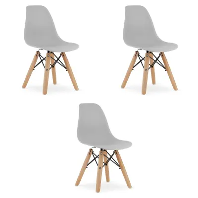 Stol ZUBI - siv x 3