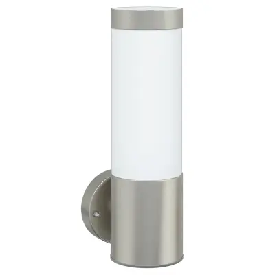 vidaXL Zunanja Stenska Svetilka Srebrna Nerjaveča Jeklo IP44