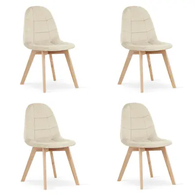 Stol BORA - bež žamet x 4