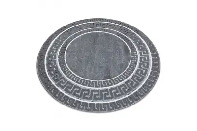 Preproga ALLURE 1960 krog, Grški ključ, okvir - strukturna, elegantna, glamur siva cercle 150 cm