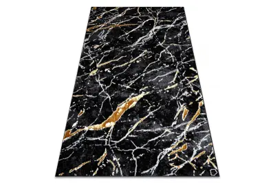Preproga ALLURE 1963 Marmor - strukturna, elegantna, glamur črna / zlato 80x150 cm