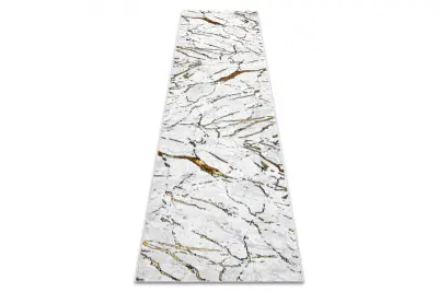 Tekač, tekač ALLURE 1963 Marmor - strukturna, elegantna, glamur belo / zlato 80x200 cm