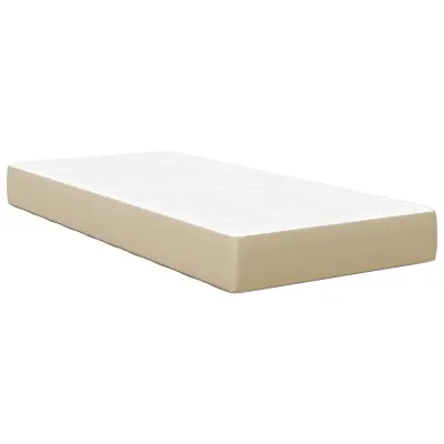 vidaXL Pocket Spring Postelja Blazina Svetlo Zelena Siva Srednja 90x200x20 cm Tkanina
