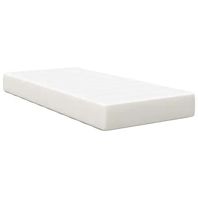 vidaXL žepna vzmetna postelja blazina krem srednja 90x200x20 cm tkanina