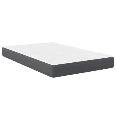 vidaXL Vzmetnica s pocket vzmetmi, temno siva, srednja 120x200x20 cm, tkanina