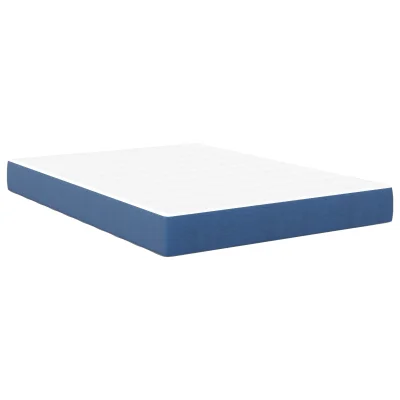 vidaXL Vzmetnica s pomladnim jedrom Modra Srednja 140x190x20 cm Tkanina