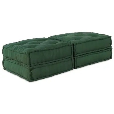 vidaXL Modularna Poufa 2 kosa Zelena Tkanina