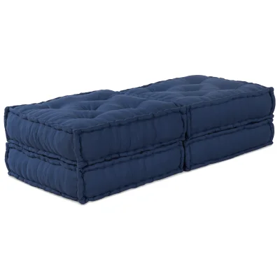 vidaXL Modularna Poufa (2 kosa) Indigo Tkanina