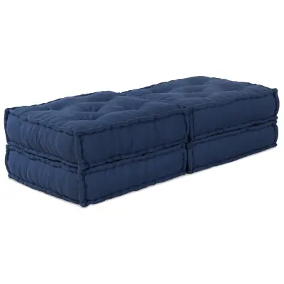 vidaXL Modularna Poufa (2 kosa) Indigo Tkanina
