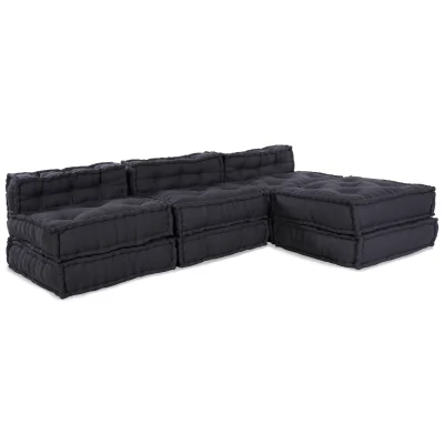 vidaXL Modularni poufi 4 kosa, antracit tkanina