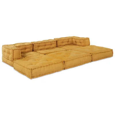 vidaXL modularni poufi 3 kosa Rumena tkanina