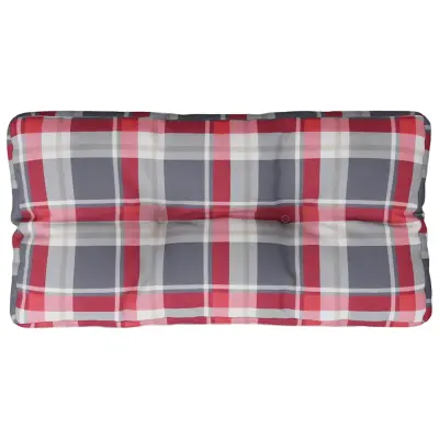 vidaXL Blazina za kavč iz palet rdeč karo vzorec 70x40x12 cm