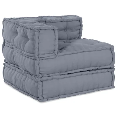 vidaXL 3-sedežni modularni pouf kavč, zložljiv, siva tkanina